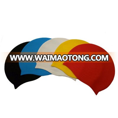 Custom embossed waterproof soft silicone swim cap for water sport bathing shower